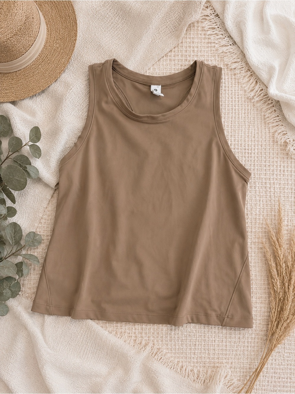 90 degree reflex Sleeveless Crop Tank Top - Brown
